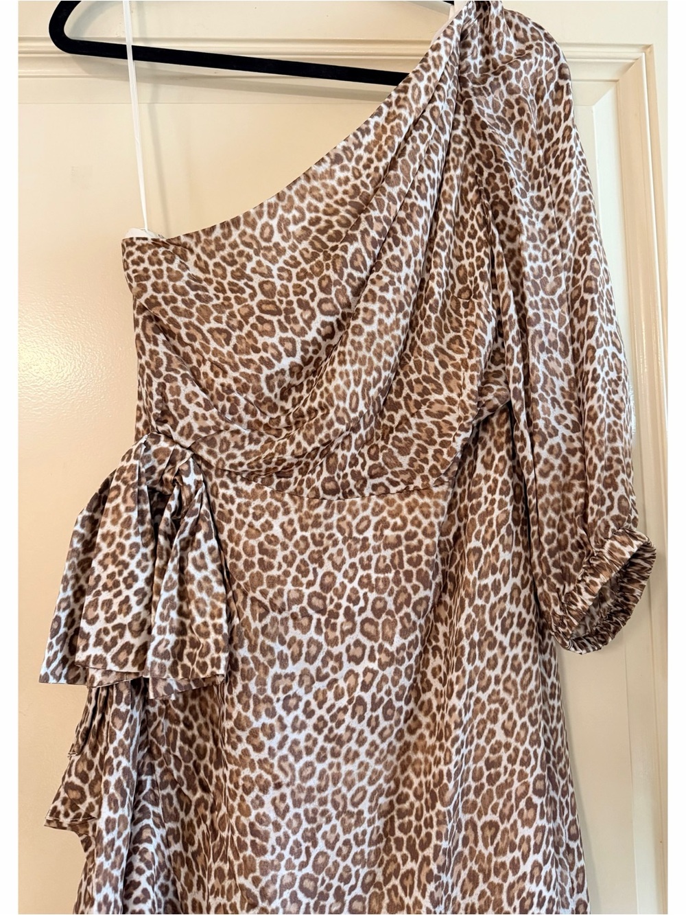 J. Crew Collection - One-Shoulder Dress in Brown Leopard Print - Picture 2 of 10